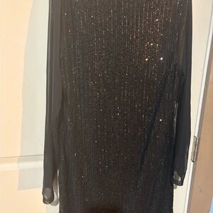 SHEIN Black Sequin Mini Dress 0XL